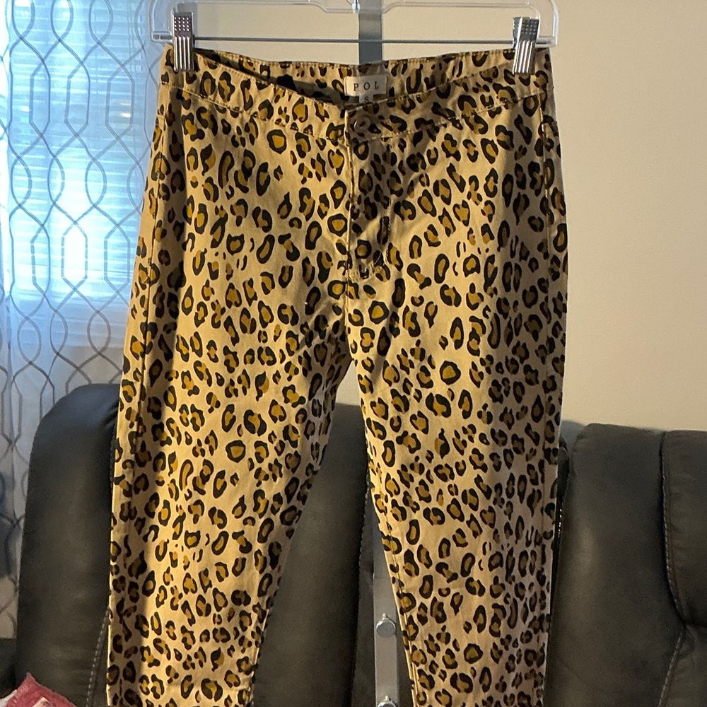 POL  Women’s Leopard Print Chinos - Gold and Black